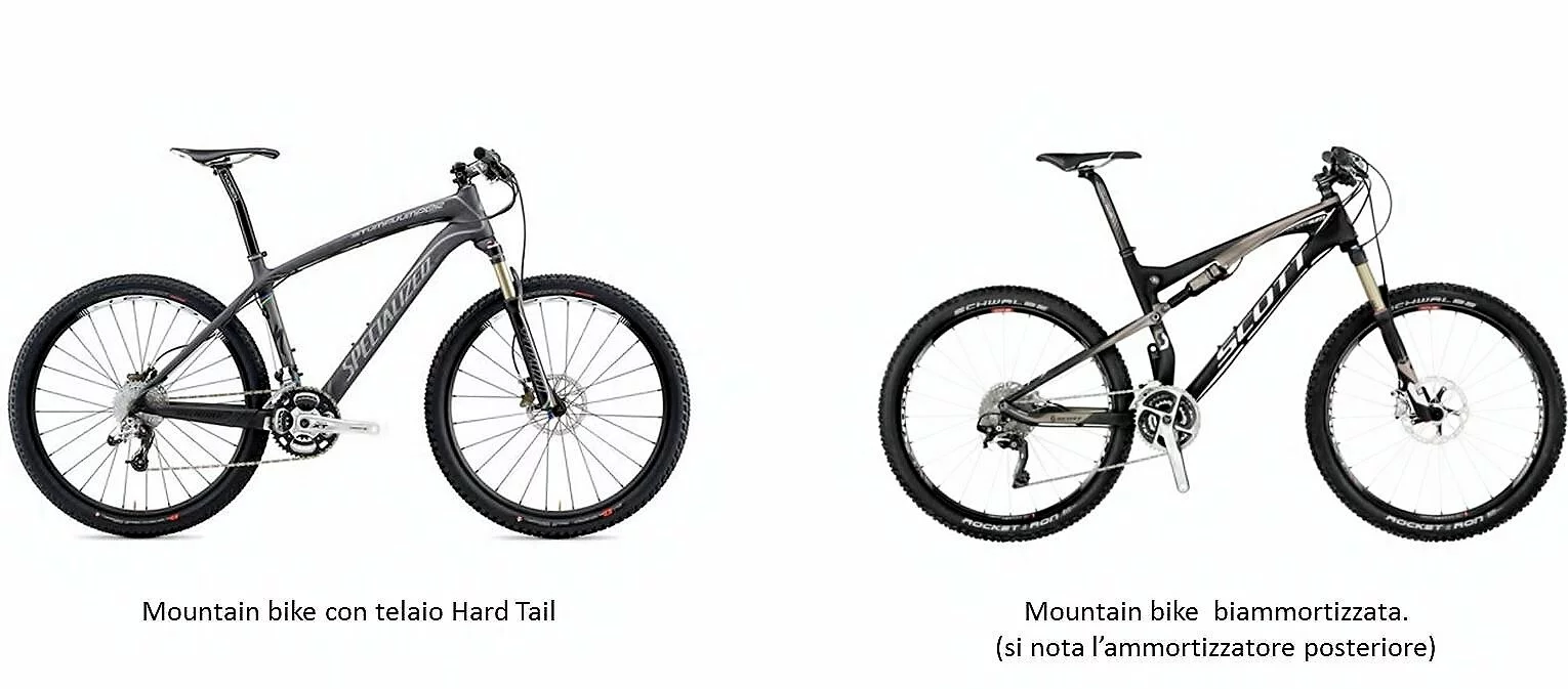 Mountain bike hardtail e biammortizzata 